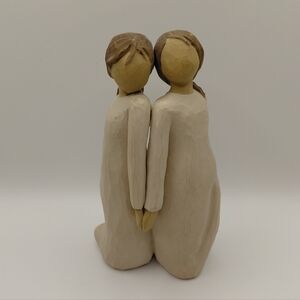 2004 Susan Lordi's Willow Tree Cream and Tan "Two Alike"  Sculpture